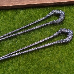 2PCS Vintage French U-Shaped Hair Pins – Retro Metal Hair Forks for Women,