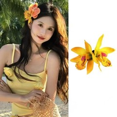6 Pcs Hawaiian Flower Hair Clips for Women, Artificial Plumeria Hibiscus Flower