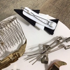 Vintage Hair Accessories Mixed Lot of 7 Metal / Plastic Barrette Hair Clip