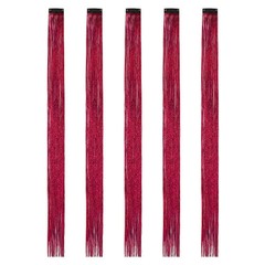 Colorful Tinsel Hair Extensions Clip in Synthetic for Women Girls Christmas Gift