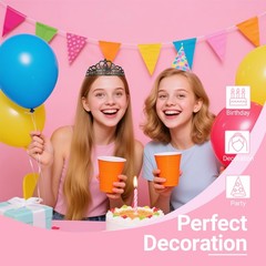 Birthday Tiara and Crown with Sash for Women Party A-Black