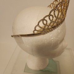 Gold and rhinestone Tiara 2.5 inch tall