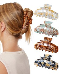 HOKEMP 4 Pcs Hair Claw Clips for Women – Medium 1 Count (Pack of 4), Color 1