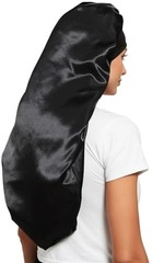 Extra Large Satin Bonnet for Sleeping Wide Elastic Band Hair Wrap Cap for