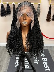 18” Half Braided 13*6 HD Lace Front Wig Human Blend