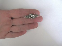 2 extra small silver clear stone leaf shaped hair clip barrette