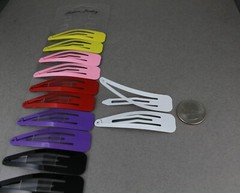 set pack of 12 metal hair accessory clips snap barrettes 2 5/8″ wide