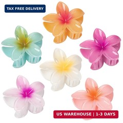 6 Pcs Flower Hair Claw Clips for Women, Hawaiian Hibiscus Flower Hair Clips, Sum