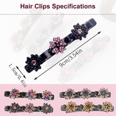 PreciRise 2 Pcs Sparkling Crystal Stone Braided 2 Count (Pack of 1), Color L