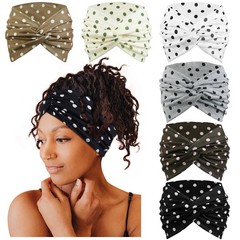 7 Inches Polka Dots Headbands for Women, Extra Wide Fashion Turban Headband f…