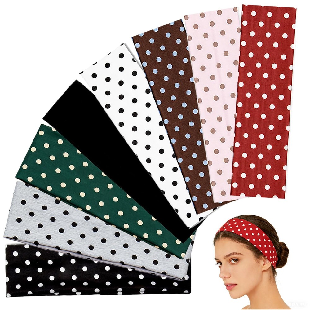 HOLAILS Polka Dot Headbands for Women, 23cm, Color- Print