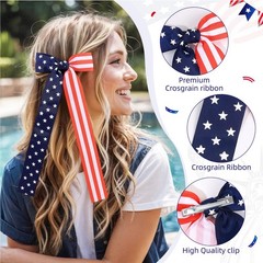 4 PCS 4th of July Hair Bows, Patriotic Hair Bow for Independence Day, Girls a…