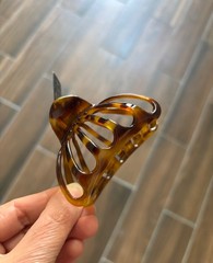 France Luxe Large Cutout Nest Claw Hair Clip Jaw Caramel Brown