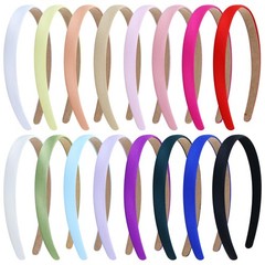 Multicolor Satin Cloth Fabric Covered Thin Plain Plastic Headband Accessories