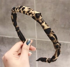 Women Lady Retro Leopard Print Chic Slim Hair Head Band bow Headband Hoop
