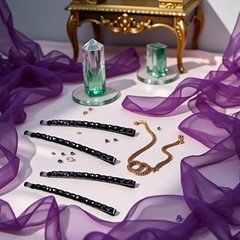 4Pcs Black Rhinestone Hair Clips – Shiny Crystal Barrettes and Bobby Pins | S…