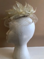 Vintage Mid Century Feather and Net Whimsey Headpiece-Union Made In The USA