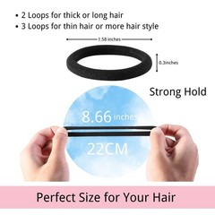 120PCS Black Hair Ties for Thick Hair – Seamless No Damage Elastic Ponytail H…