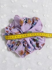 [US Seller] Random 4pcs Handmade Medium Large Size Ruffle Floral Hair Scrunchie