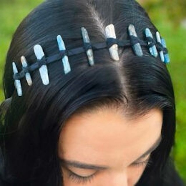 Blue Kyanite Adjustable Stainless Steel Head Band for Crystal Healing New
