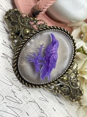 Purple Raven Crow Viking Celtic Norse Hair Jewelry Medieval Renaissance Festival