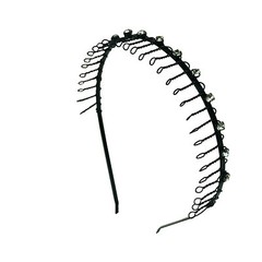 2 PCS Comb Headband Metal Wire Teeth with Crystal Rhinestones & Plain Assorted