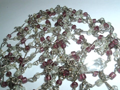 PURPLE AND CLEAR CRYSTAL HAIR NET SNOOD FOR BUN OR PONYTAIL