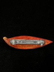 Vintage Wooden Texture Fall Leaf Barrette Hair Clip Made in France