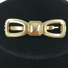 DELSOL FRANCE Bow Gold Tone Minimalist Simple Dainty Hairclip Hair Clip Barrette