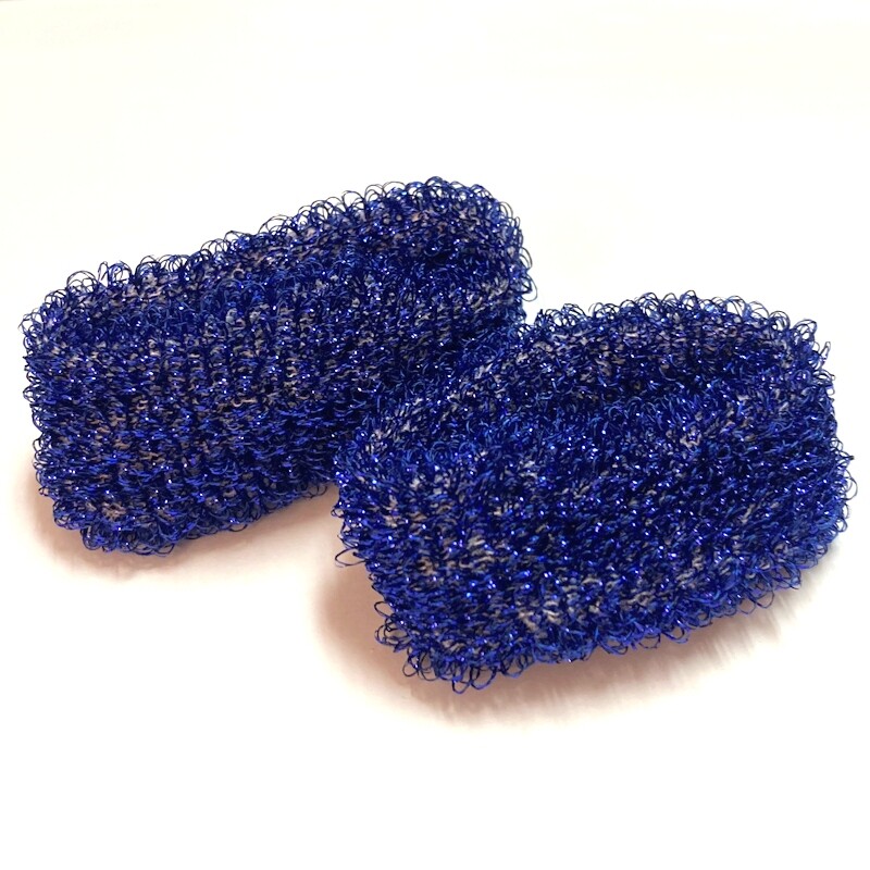 Red Hill Girl Hair Tie Ponytail Holder Sparkle Fuzzy Scrunchie VTG Made in Italy