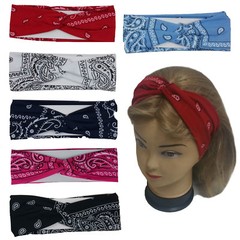 6 PCS Bandana Headband Yoga Paisley Hairband Headwrap for Women Girls