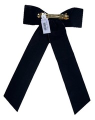 J Crew Velvet Bow Hair Clip Black OS Classic Formal Elegant Holiday Barrette