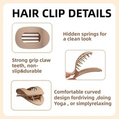 4PCS French Flat Duckbill Hair Clips – Versatile Solid Color Claw Clamps for All