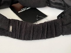 NWT Saint Laurent YSL Black Terry Cotton Knotted Front Silk Lined Headband $550