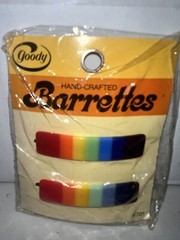 Vtg 1975 Goody Rainbow Barrettes with Wire Clasp USA Made 2.25” Miss Teens #701