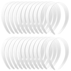 24 PCS White Plastic Headbands, 1 Inch Wide No Teeth Hair Bands for Girls & Wome