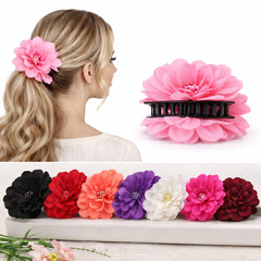 2 PC Large Flower Double Sided Claw Clip Hair Clip for Bun Updo Women Accessory