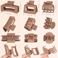 12 Pcs Hair Clips for Women 3 Styles Small Medium 12 Count (Pack of 1), Brown
