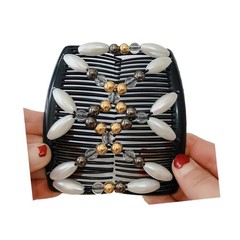 3 PCS Comb Hair Clips Women Stylish Fashionable Easy Hair Dos Tribal White Gold