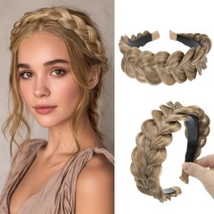 Hair Wide Braided Headbands Hair Piece for Women Synthetic Hair Braid Hairband