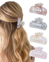 HOKEMP 4 Pcs Hair Claw Clips for Women, 6cm 1 Count (Pack of 4), Color 3