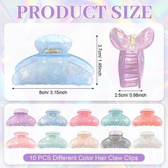 10 PCS Acrylic Hair Claw Clips Fantasy 1 Count (Pack of 10), Color