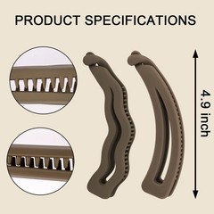 Hapdoo 6PCS Banana Clips Hair, Matte 1 Count (Pack of 6), Khaki Brown Black A
