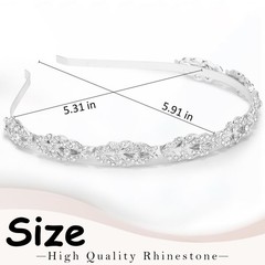 Bride Headpiece – Rhinestone Crystal Wedding Headband for Women, Diamond Headpie