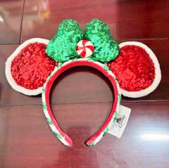 Disney.Parks Mickey Magical Bow Loungefly Minnie Mouse Ears Bow Sequins Headband