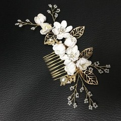Handmade Flower Hair Comb Hair Pins Headwear Floral Hair Clips Wedding Headdress