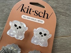 Kitsch Mini Claw Clips 6-pc. Halloween Hair Accessory Set Ghosts Bats Webs New