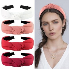 4PCS Knotted Headbands for Women Girls – Non Slip Wide Top Knot Headbands, Fa…