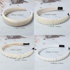 Cuizhiyu 5PK White Pearl Headbands for Women 1 Count (Pack of 5), Color A