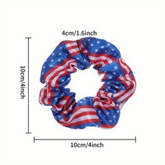 9Pcs Random USA Flag Scrunchies Patriotic Hair Ties for 4th of July Memorial Day